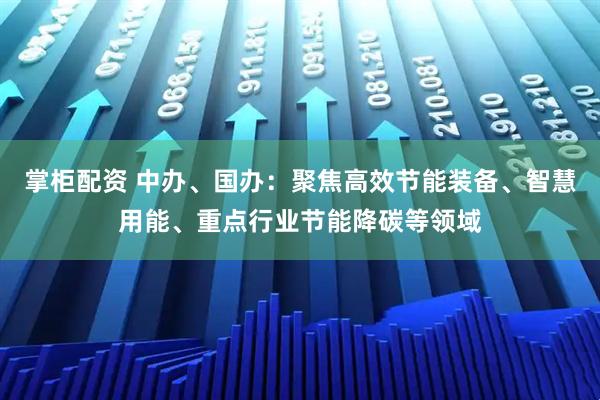 掌柜配资 中办、国办：聚焦高效节能装备、智慧用能、重点行业节能降碳等领域